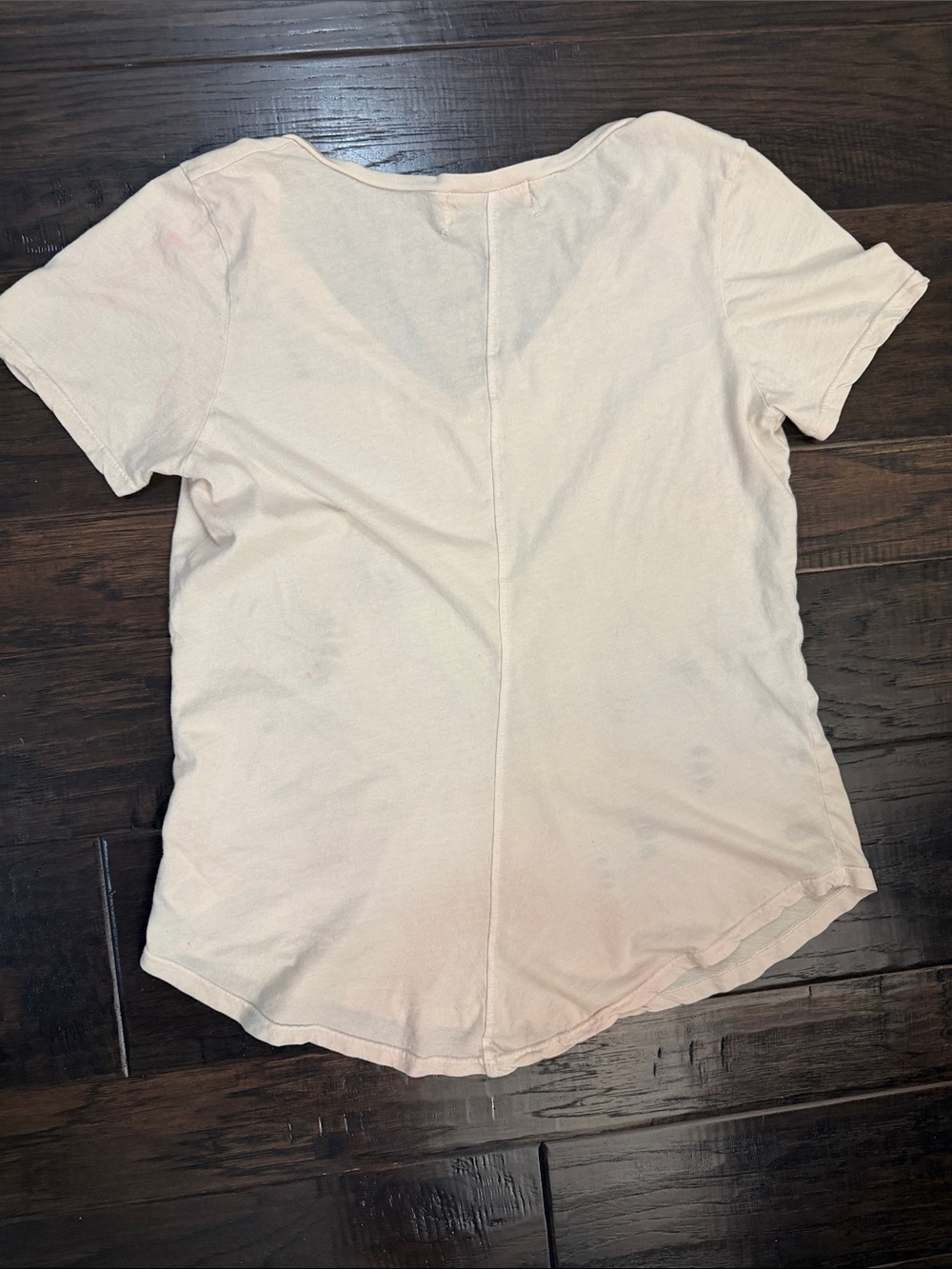 Wildfox V-Neck Peach/Cream Tee with Orange Butterfly Print - Picture 9 of 13